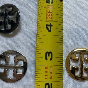 Tory Burch Gold, Silver,Black Logo Discs and  Button